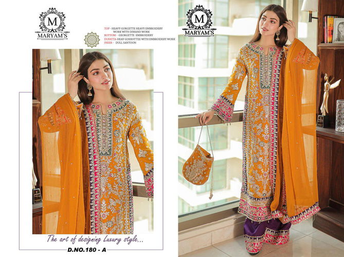 Maryams 180 Embroidery Georgette Pakistani Suits Wholesale Shop In Surat
